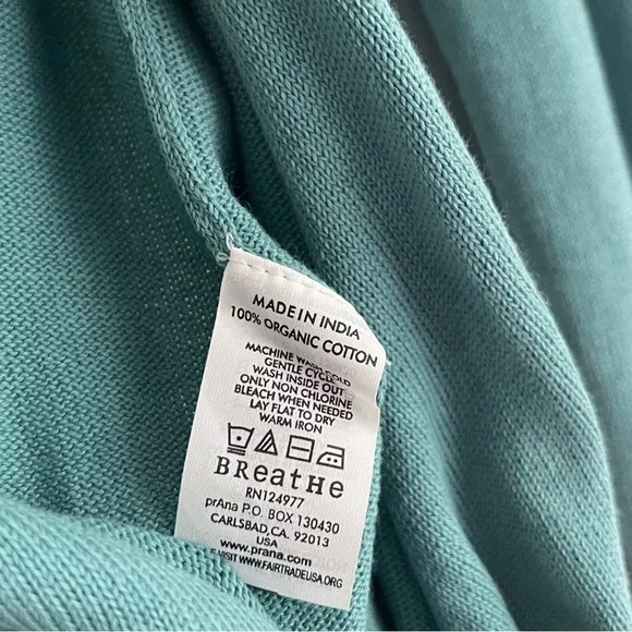 XL Women’s Prana Breathe Cardigan Tie Front Organic Cotton - Picture 3 of 4